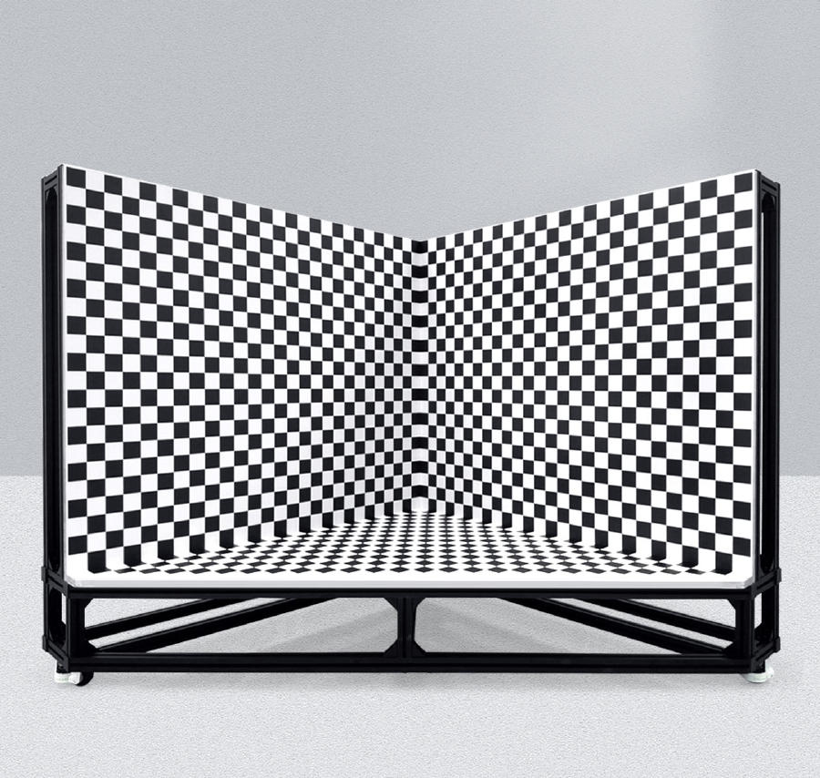 Checkered polyhedral calibration board